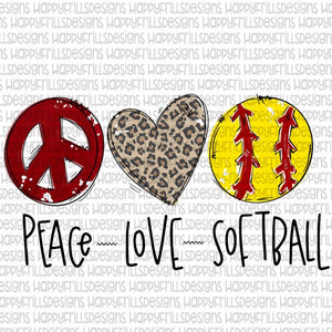 Peace Love baseball/softball/football