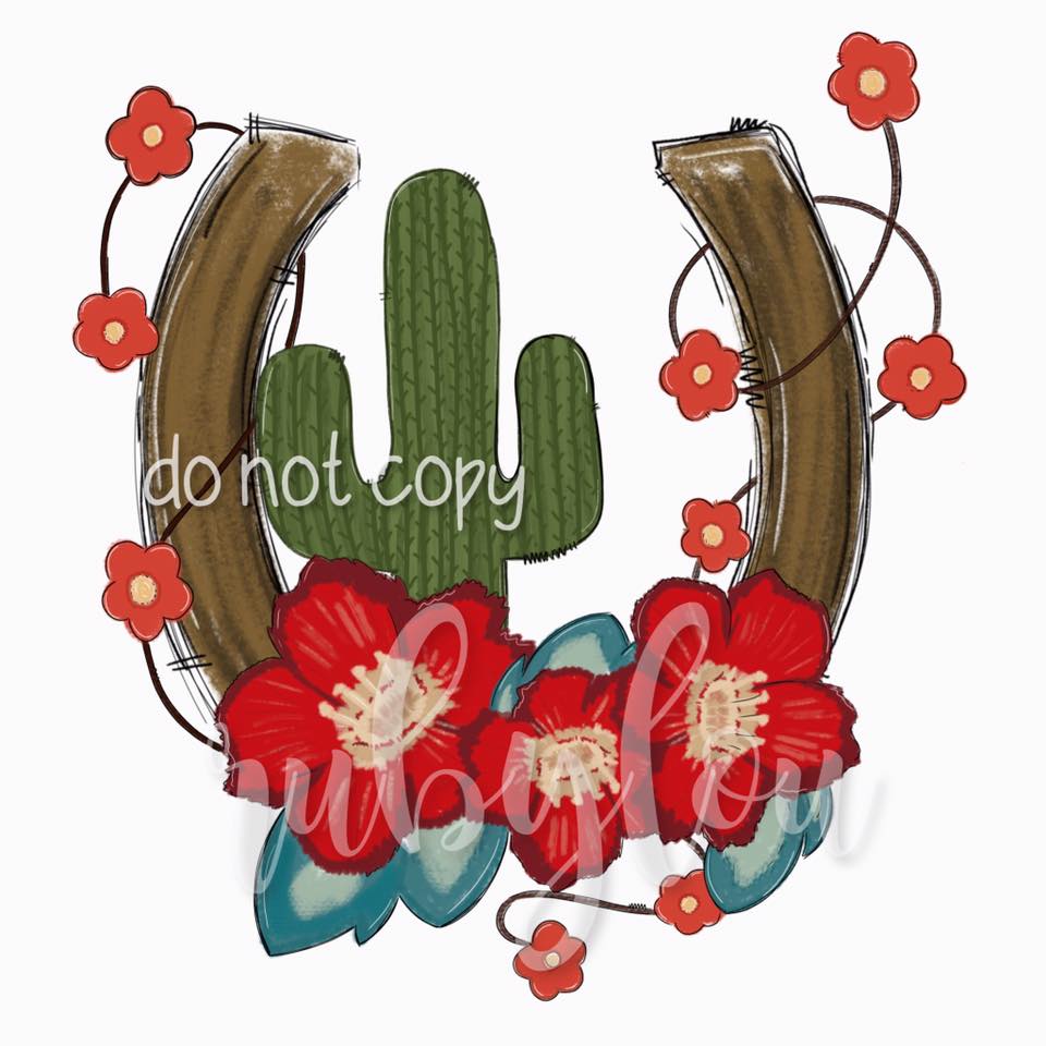 Doodle Cactus & Horsehoe