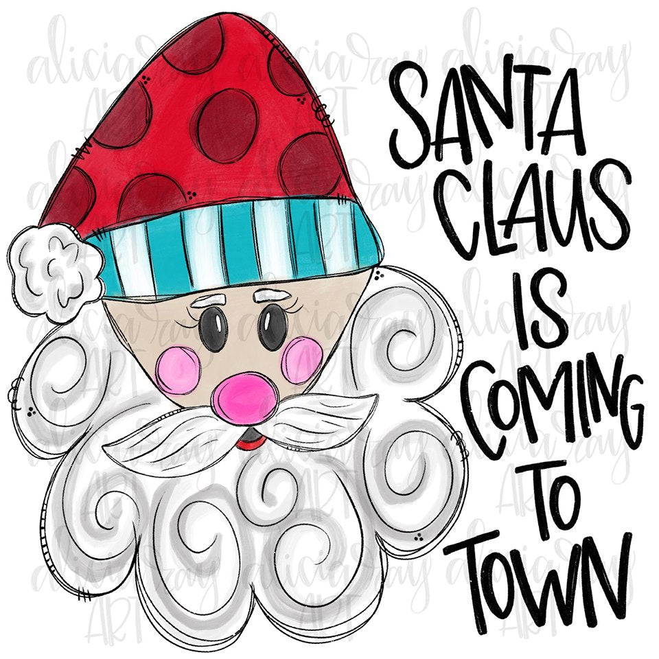 Santa Claus is coming to town doodle