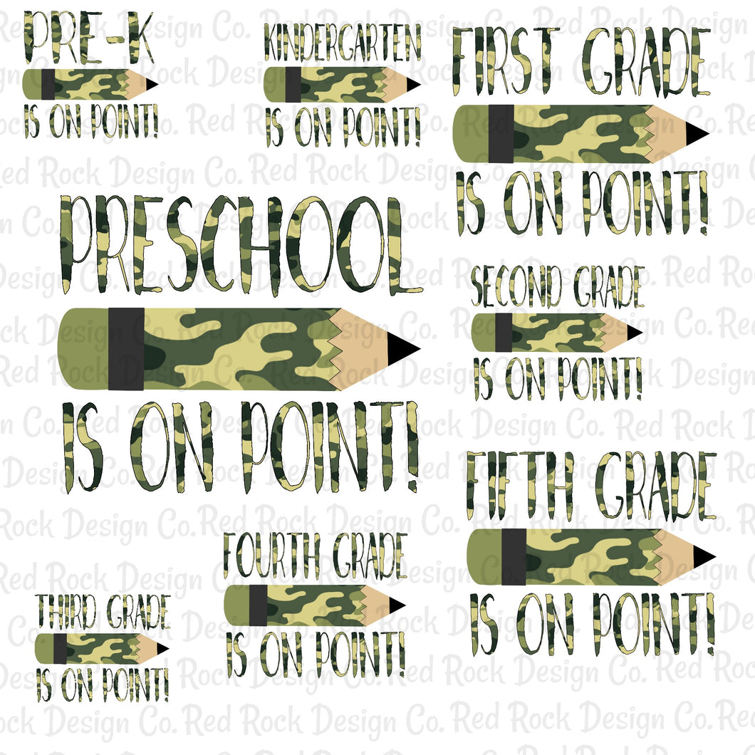 Camo Pencil on Point - Direct to Film