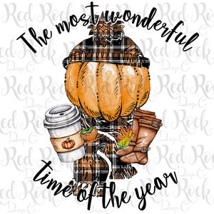 The most wonderful time of the year - orange plaid - DD