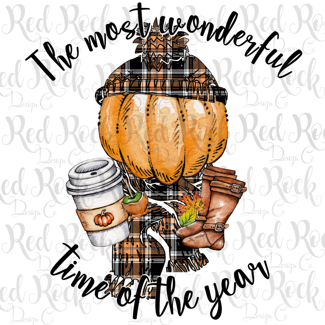 The most wonderful time of the year - orange plaid - DD