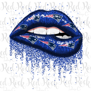 Patriots Glitter Lips