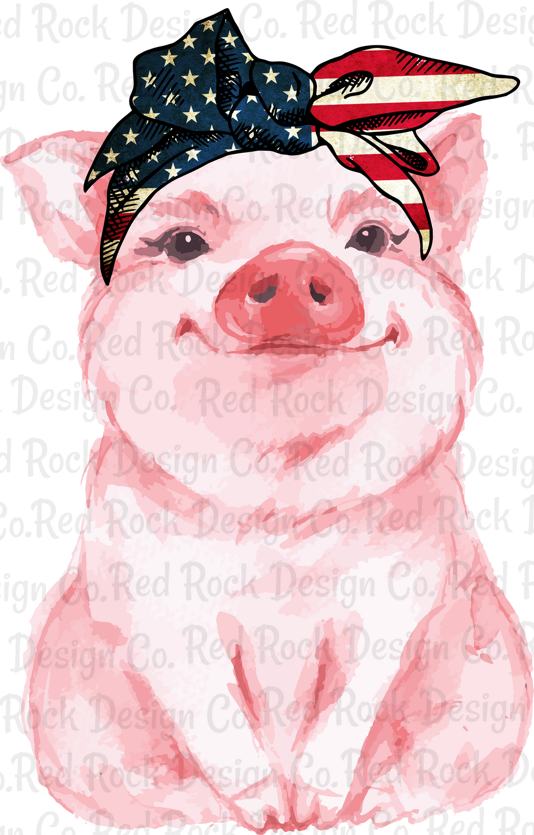 Pig with Flag Bandana
