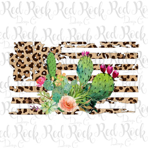 God's Country Cactus & Leopard Flag