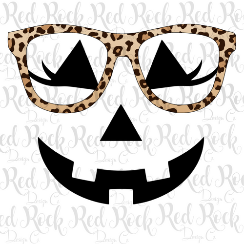 Pumpkin face with Leopard Glasses - DD
