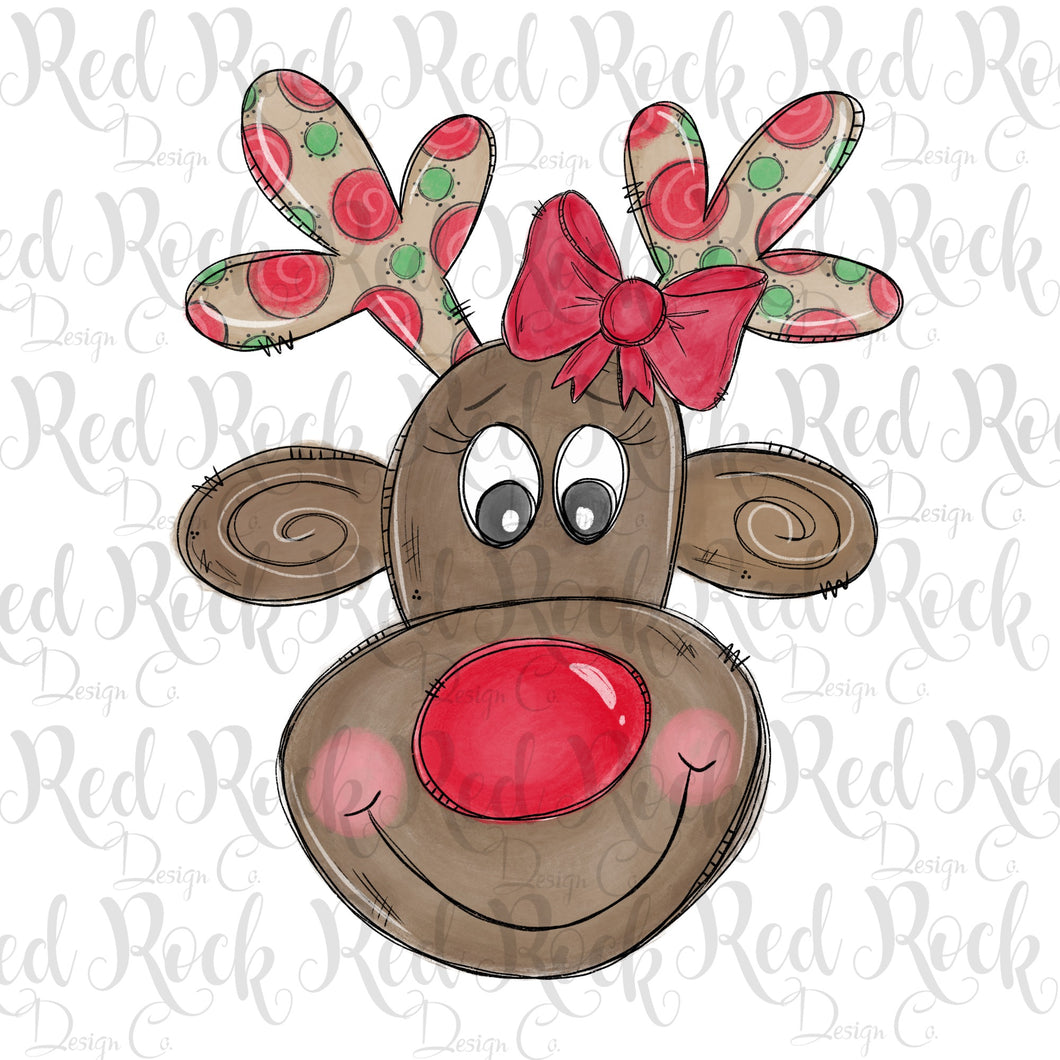 Girl Doodle Reindeer