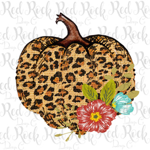 Burlap Leopard Pumpkin