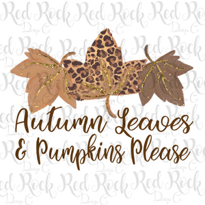Autumn Leaves & Pumpkins Please Leopard - DD