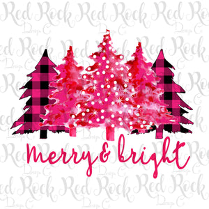 Merry & Bright Pink Trees - DD