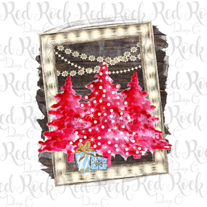 Preppy Pink Christmas Trees- DTF transfers