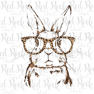 Bunny with Leopard Glasses - Sublimation