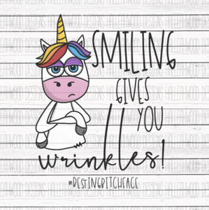 Smiling gives you wrinkles - unicorn