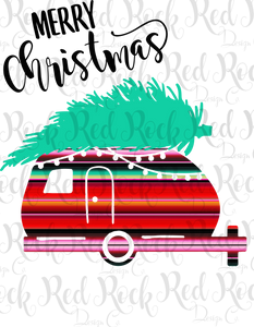Merry Christmas - Striped Camper
