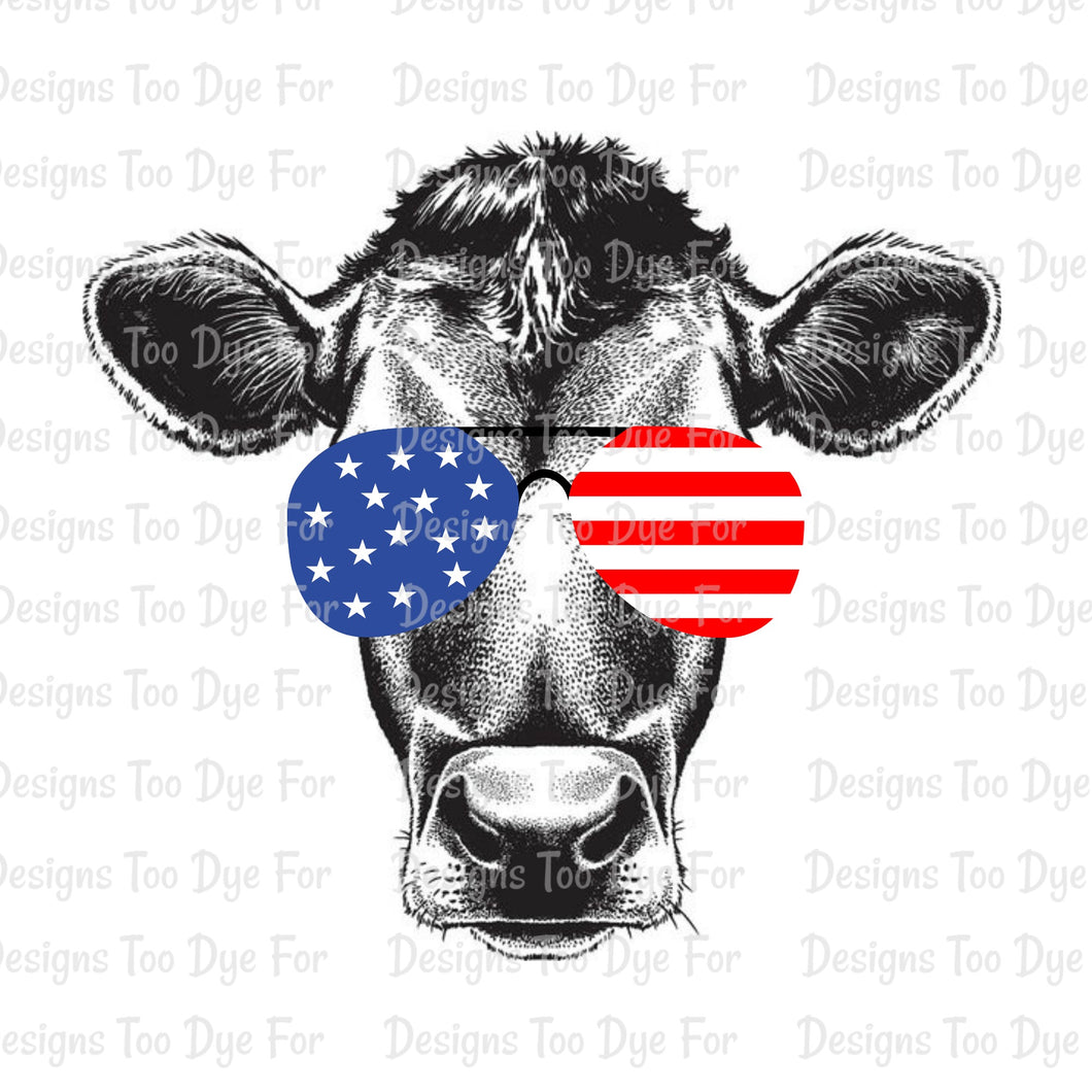 Cow with Flag Glasses
