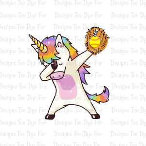 Softball Dabbin Unicorn