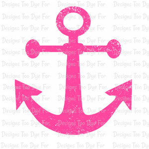 Distressed Pink Anchor