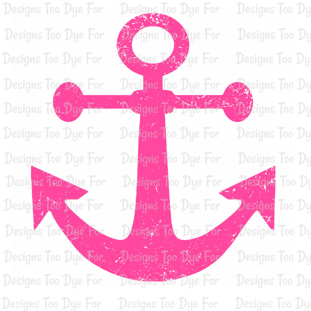 Distressed Pink Anchor