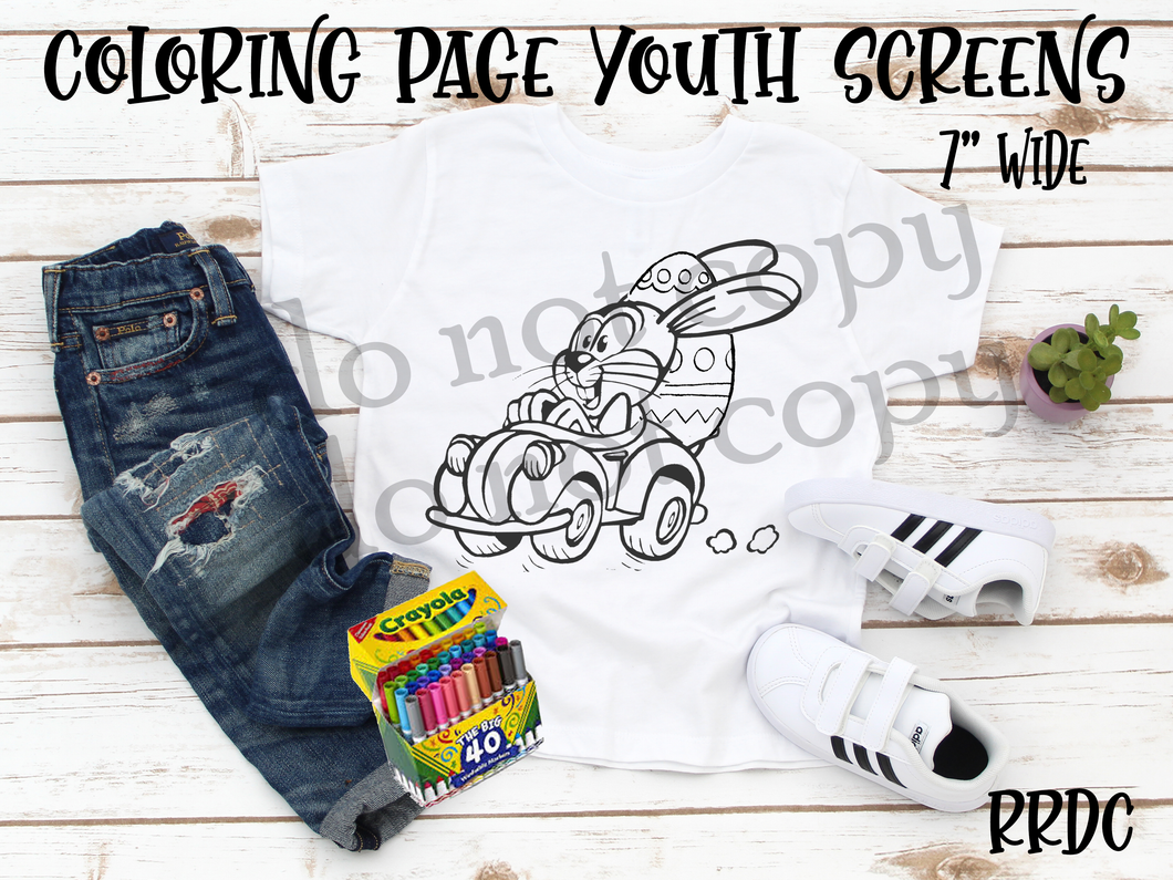 Bunny coloring page - boy youth size - SCREEN PRINT