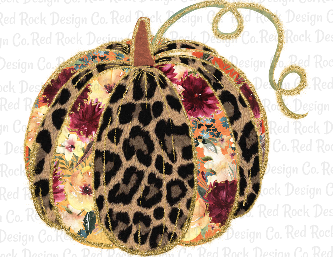 Floral Leopard Pumpkin