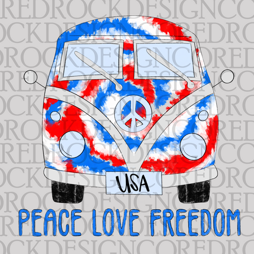 Peace Love Freedom Hippie Van
