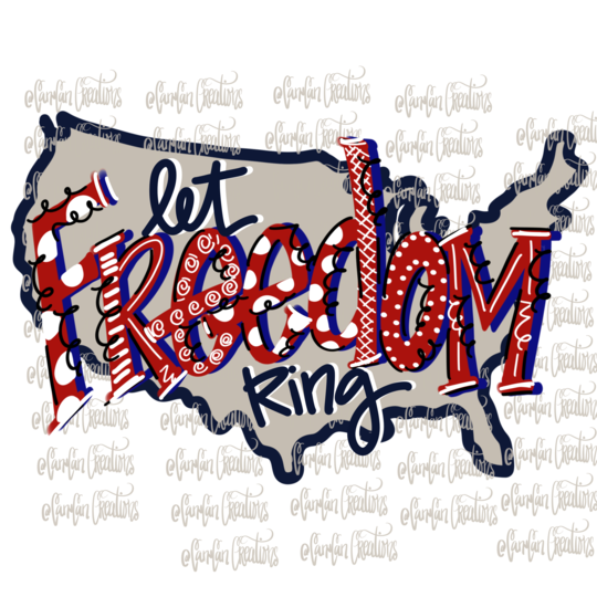 Let Freedom Ring Doodle USA