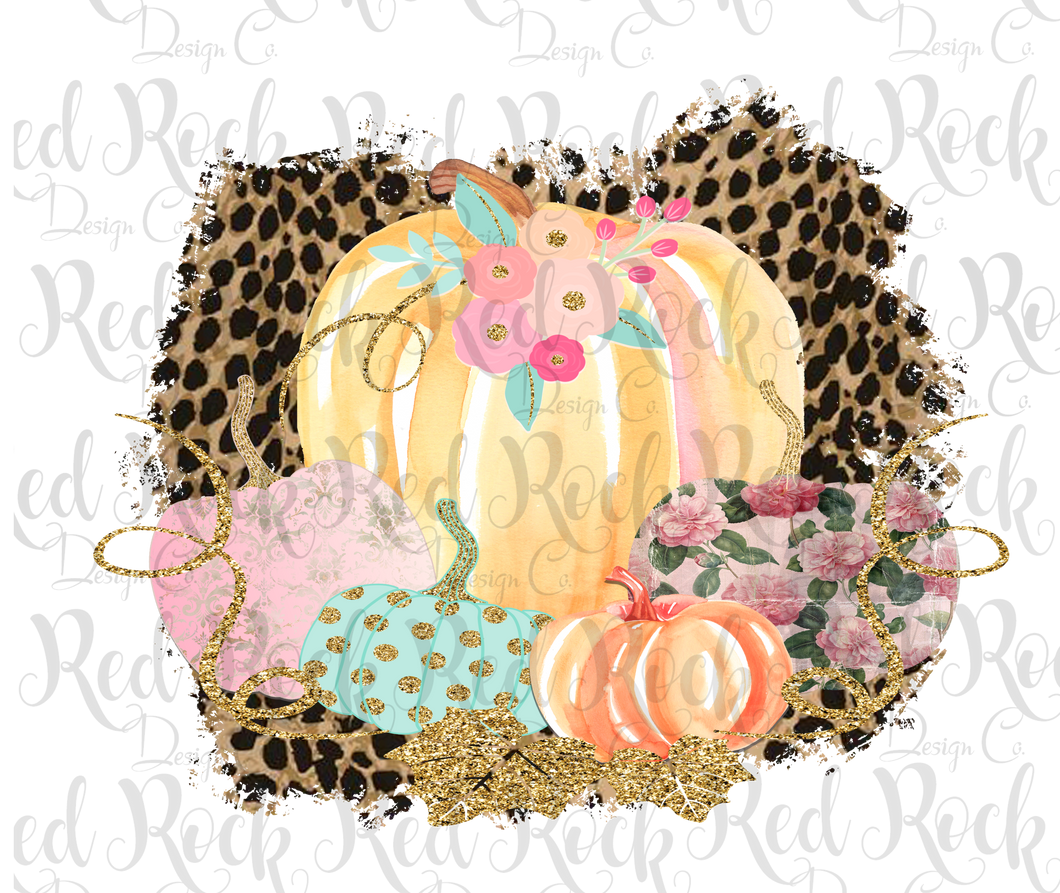 Leopard and pumpkin collage