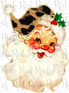 Leopard with Gold Santa