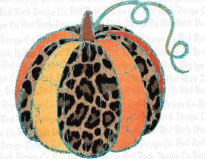 leopard and orange pumpkin