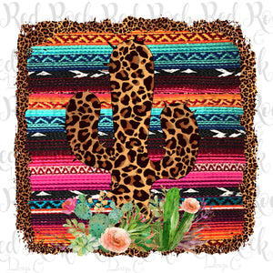 Leopard & Serape  Cactus - Sublimation