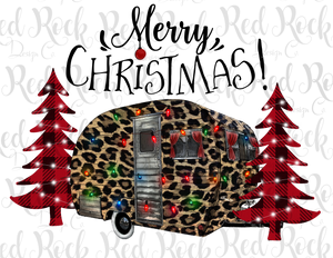 Merry Christmas Leopard Camper