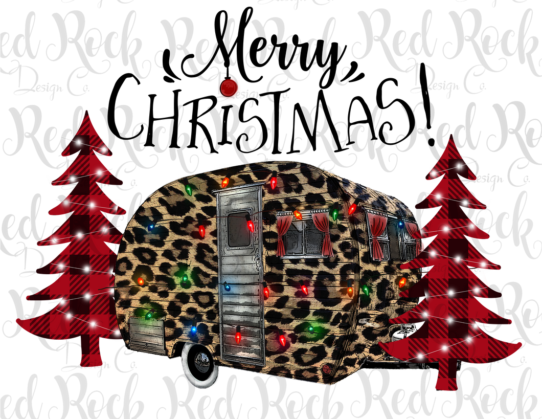 Merry Christmas Leopard Camper