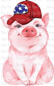 Pig with baseball hat