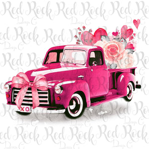 Valentine Truck with Bow - Sublimation