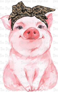 Pig with leopard bandana