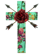 Floral Wooden Cross