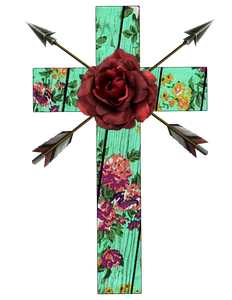 Floral Wooden Cross